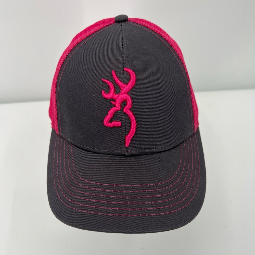 EUC Browning Pink Hunting Women's Cap Hat Mesh Adjustable Snapback OSFA Trucker